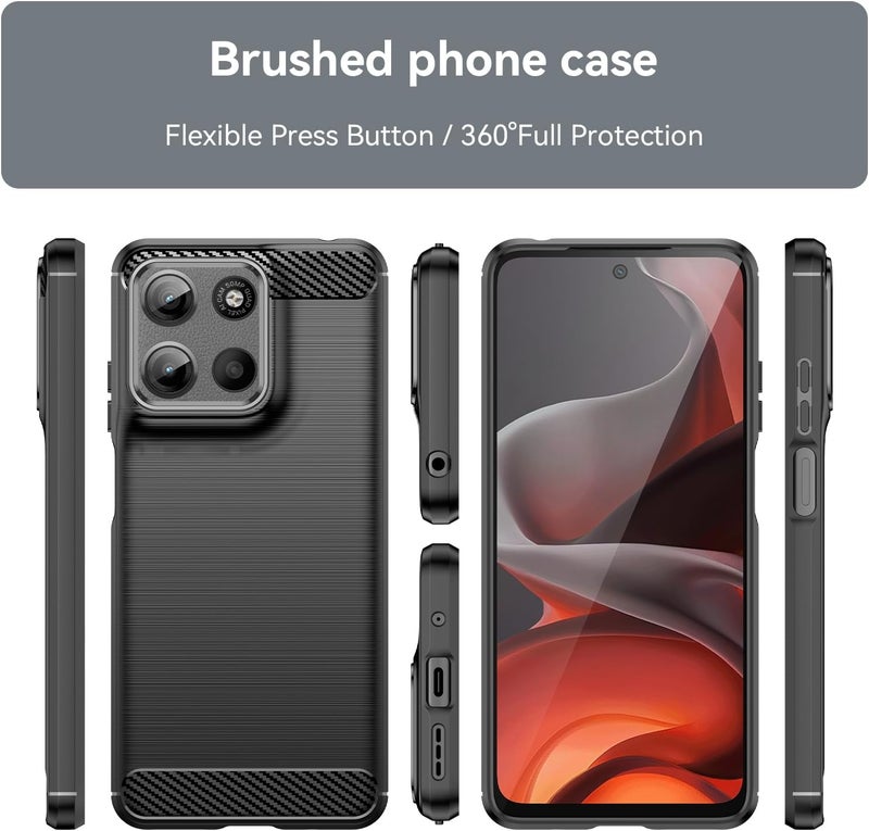 Aikcks for Motorola Moto G 15 5G Phone case, Shockproof, Scratch Resistant Carbon Fiber Jacket, Soft TPU, for Moto G15 5G case (Black) - Image 2